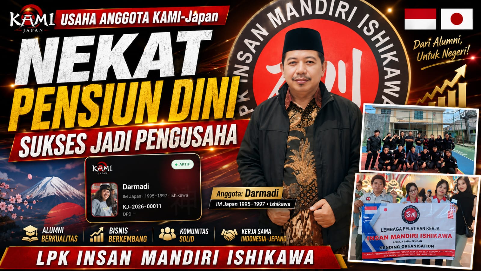 Usaha Anggota: Nekat Pensiun Dini, Sukses Jadi Pengusaha — LPK Insan Mandiri Ishikawa